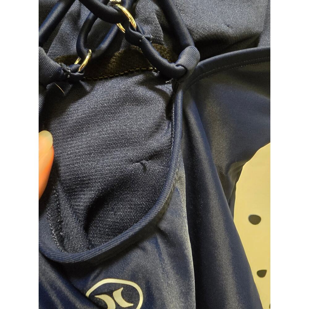 Hurley navy blue strappy back one piece swimsuit removable padding size small - Picture 7 of 9